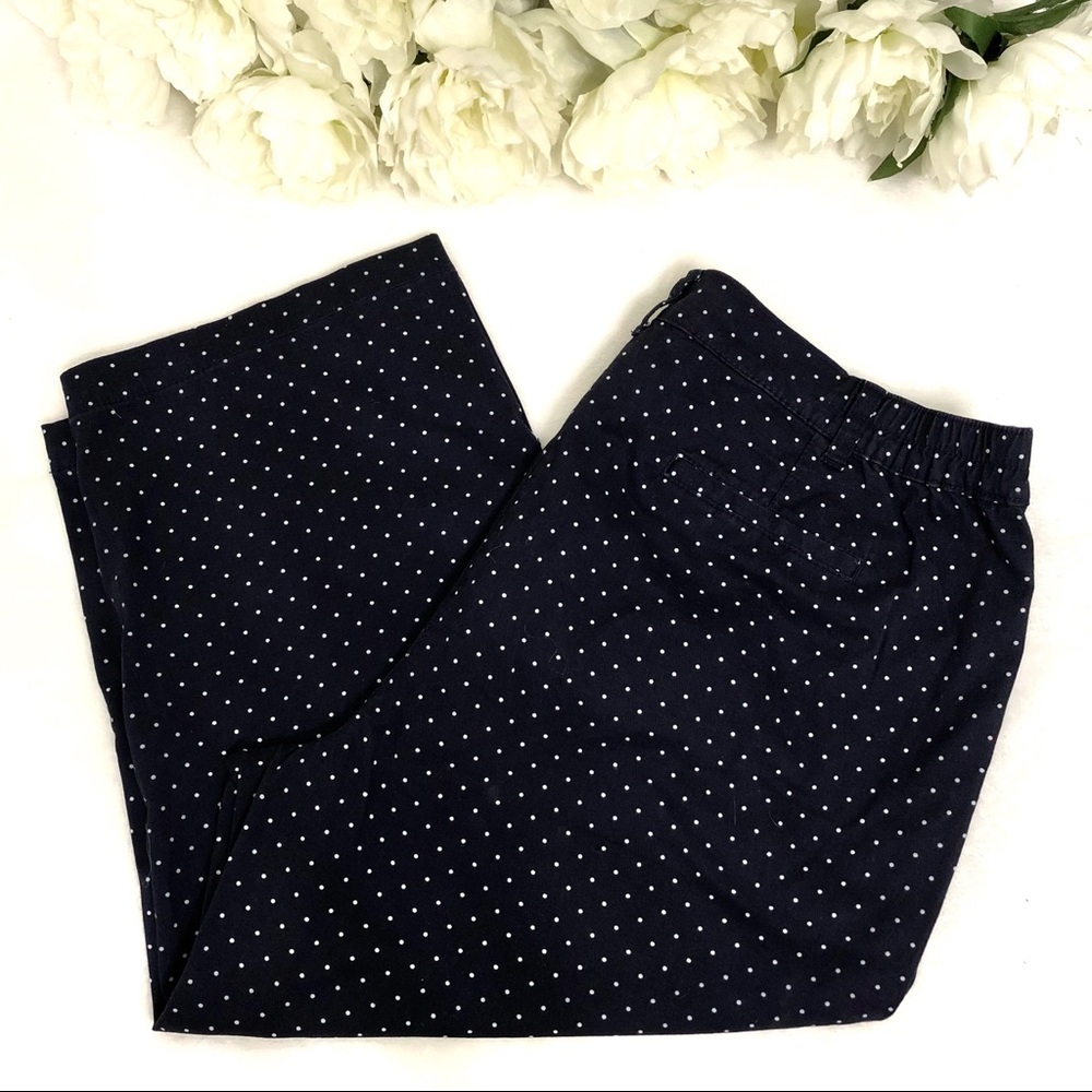 ❌SOLD❌ Karen Scott | NWT Comfort Capri Pants, Navy Blue & White Polka Dot, Sz 16 - Picture 17 of 17